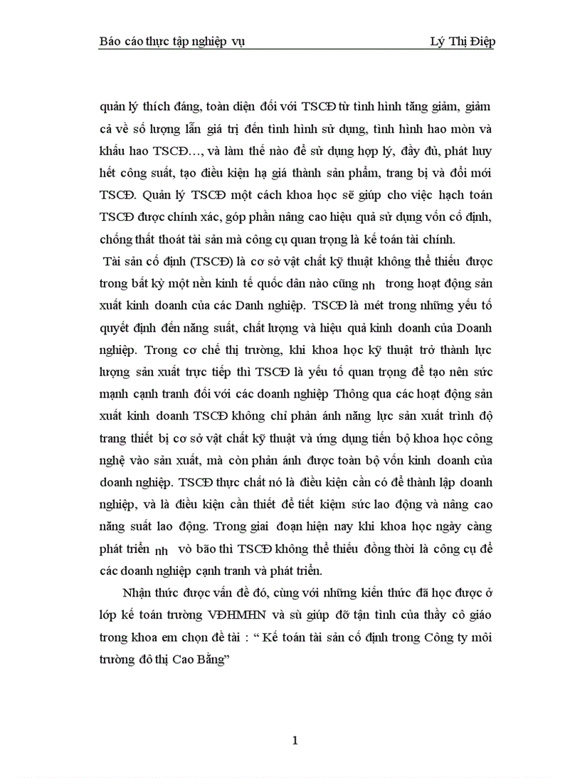 image for page Kế toán tài sản cố định trong Công ty môi trường đô thị Cao Bằng