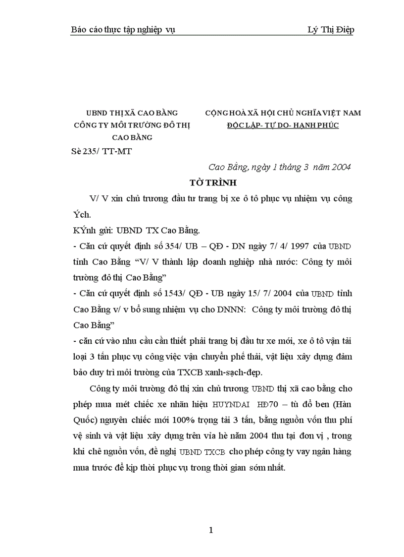 image for page Kế toán tài sản cố định trong Công ty môi trường đô thị Cao Bằng