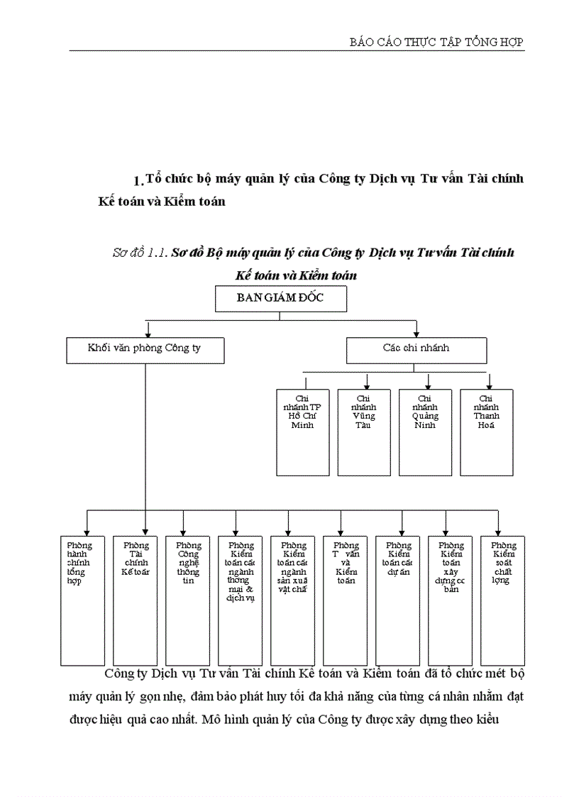 Báo cáo thực tập tại Công ty Dịch vụ Tư vấn Tài chính Kế toán và Kiểm toán 1