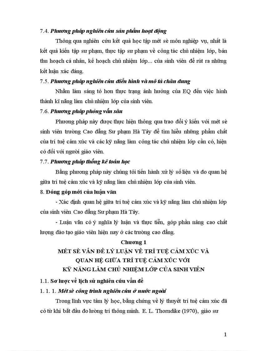 image for page Nghiên cứu mối quan hệ giữa trí tuệ cảm xúc với kỹ năng làm công tác chủ nhiệm lớp của sinh viên cao đẳng sư phạm hà tây