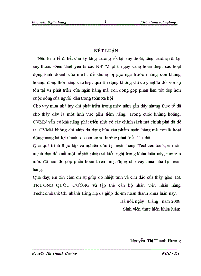 image for page Giải pháp mở rộng cho vay mua nhà tại ngân hàng Techcombank chi nhánh Láng Hạ 1