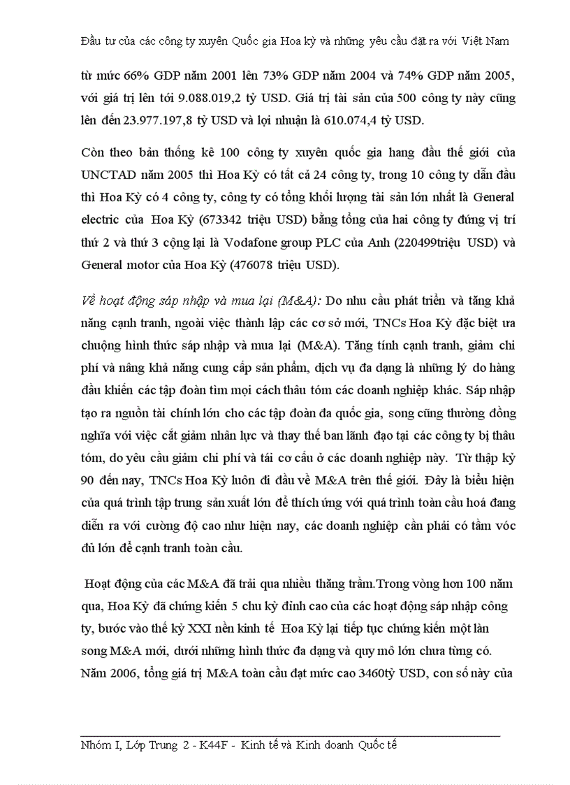 image for page Đầu tư của các công ty xuyên Quốc gia Hoa kỳ và những yêu cầu đặt ra với Việt Nam