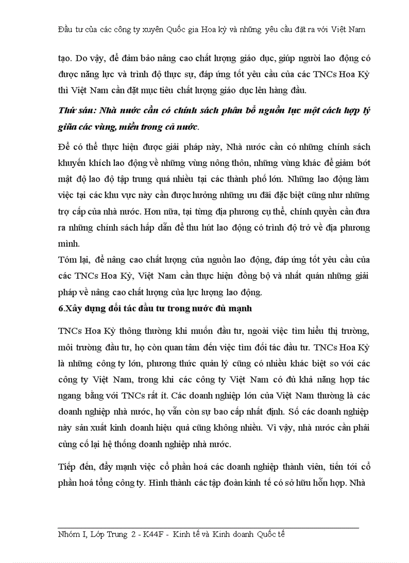 image for page Đầu tư của các công ty xuyên Quốc gia Hoa kỳ và những yêu cầu đặt ra với Việt Nam