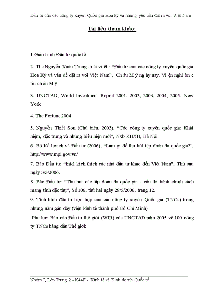 image for page Đầu tư của các công ty xuyên Quốc gia Hoa kỳ và những yêu cầu đặt ra với Việt Nam