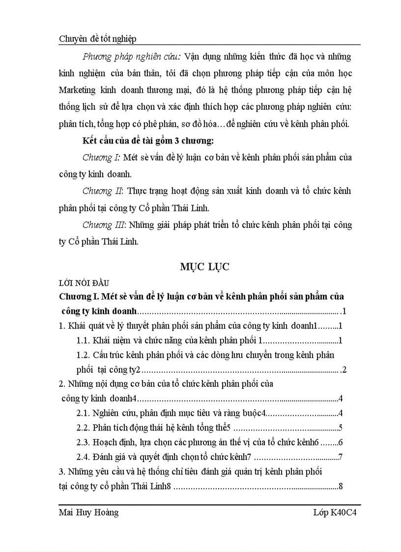 image for page Phát triển tổ chức kênh phân phối sản phẩm tại công ty Cổ Phần Thái Linh 1