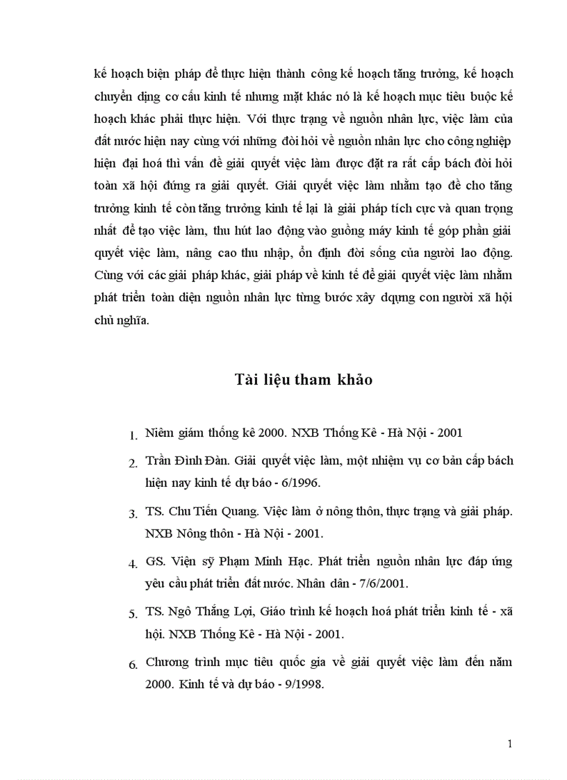 image for page Nhiệm vụ và các giải pháp giải quyết việc làm trong kế hoạch 5 năm 2001 2005 ở Việt Nam 1