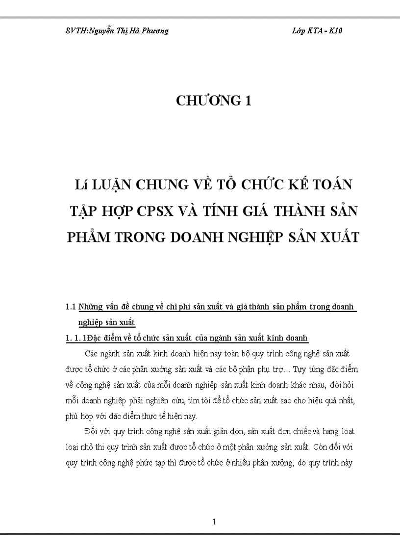 image for page Kế toán tập hợp chi phí và tính giá thành tại công ty TNHH Thắng Lợi
