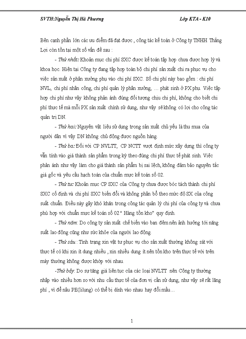 image for page Kế toán tập hợp chi phí và tính giá thành tại công ty TNHH Thắng Lợi