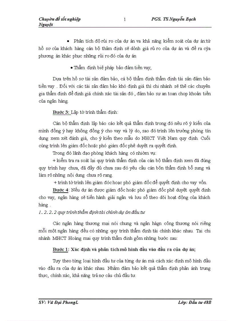 image for page Hoàn thiện công tác thẩm định tài chính dự án đầu tư vay vốn tại chi nhánh Ngân hàng công thương Hoàng Mai