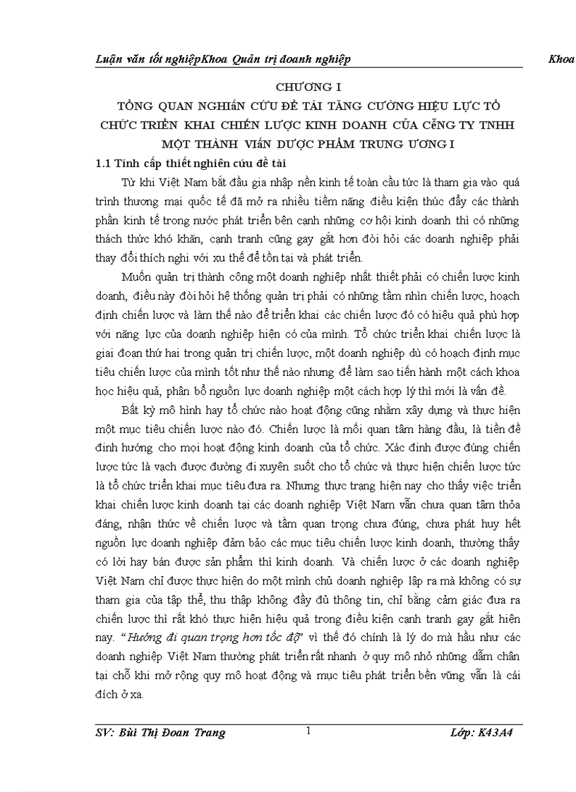 image for page Tăng cường hiệu lực tổ chức triển khai chiến lược kinh doanh Dược phẩm của Công ty TNHH một thành viênDược phẩm Trung Ương 1 1