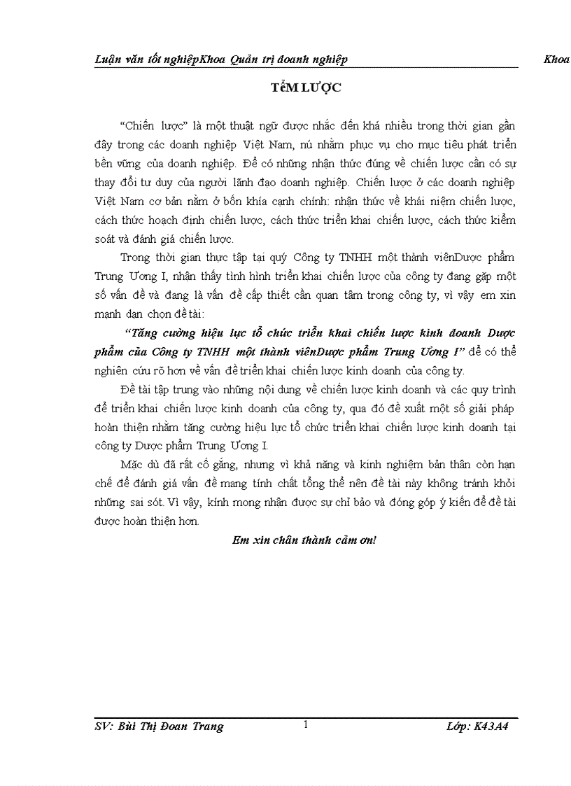 image for page Tăng cường hiệu lực tổ chức triển khai chiến lược kinh doanh Dược phẩm của Công ty TNHH một thành viênDược phẩm Trung Ương 1 1