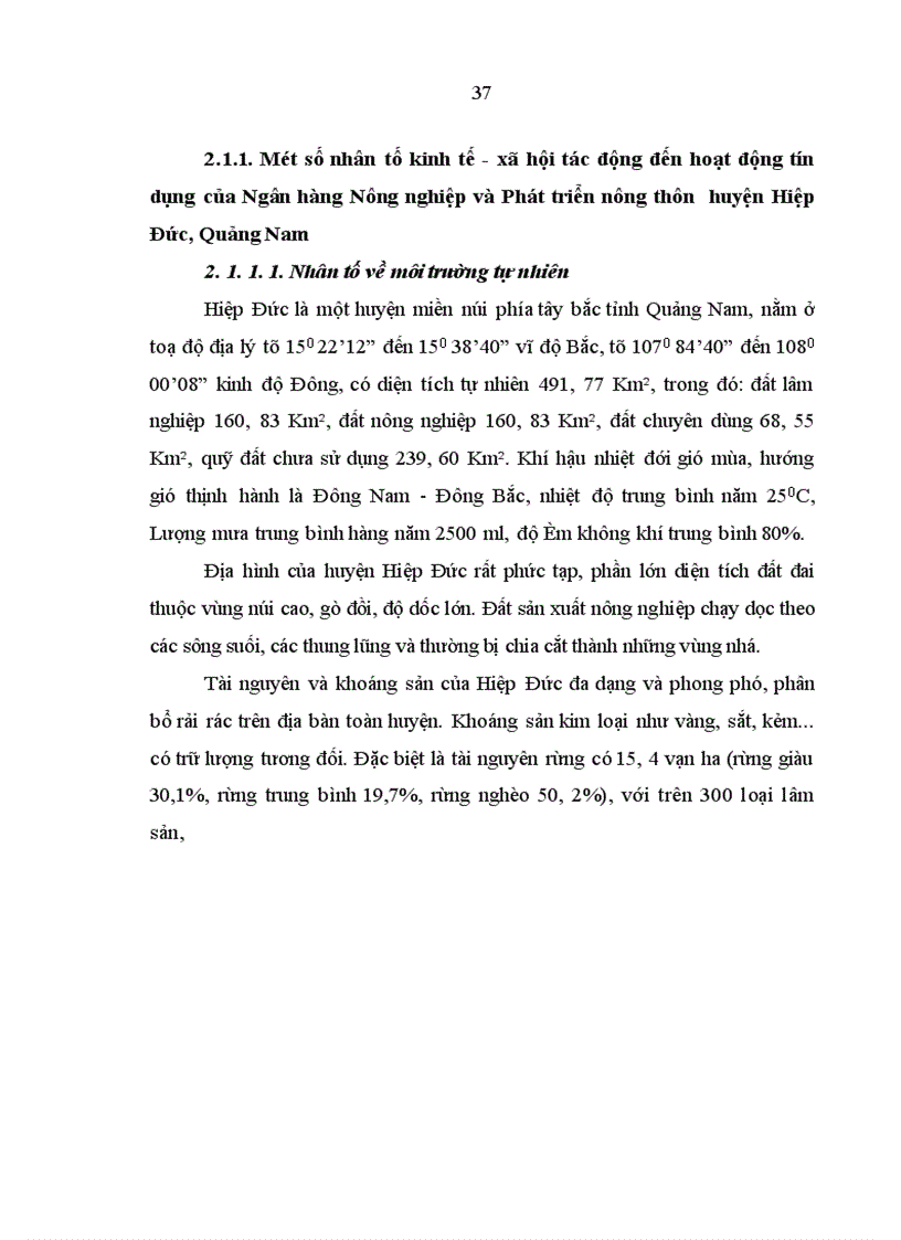 image for page Tín dụng của ngân hàng nông nghiệp và phát triển nông thôn với phát triển kinh tế xã hội ở huyện Hiệp Đức Quảng Nam