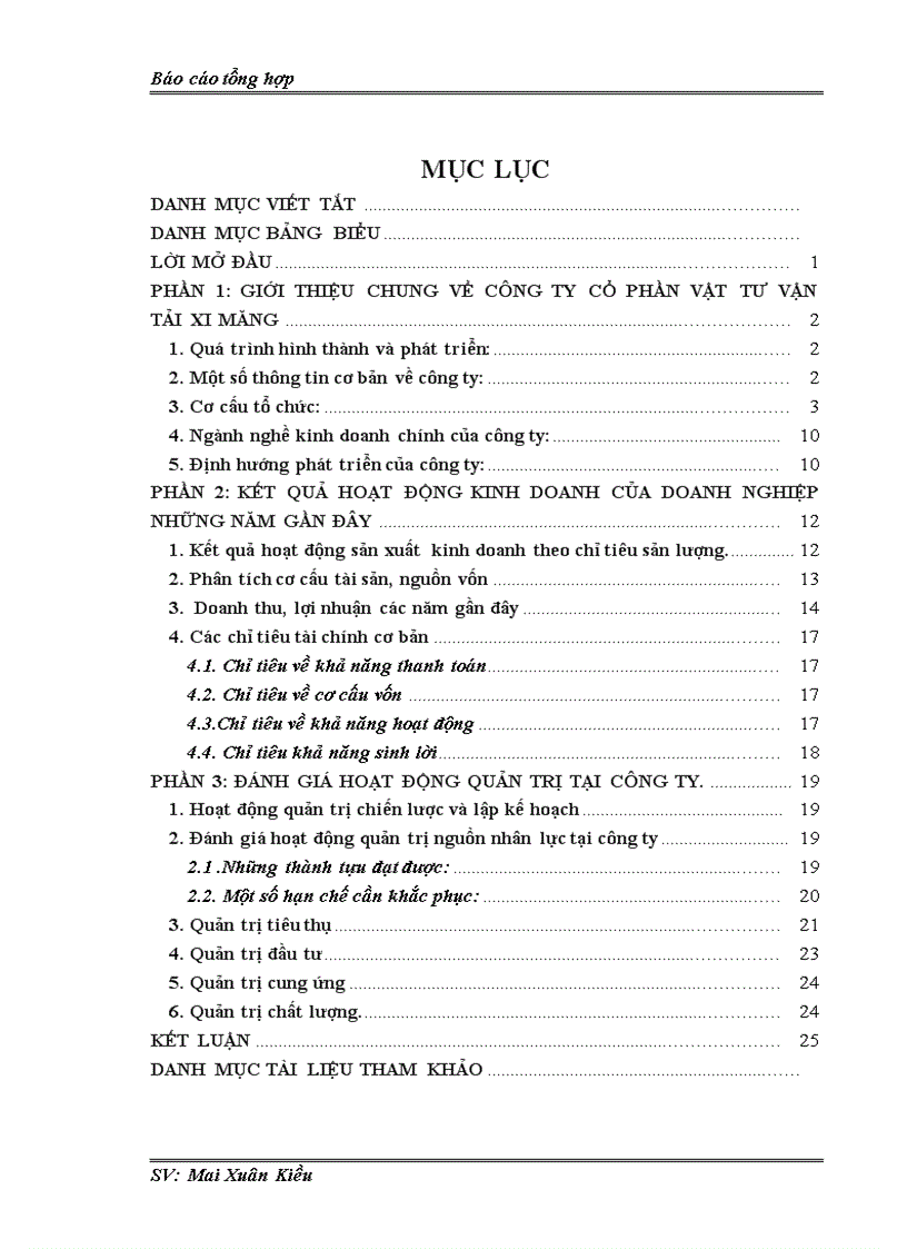 image for page Báo cáo thực tập tại Công ty cổ phần vật tư vận tải xi măng