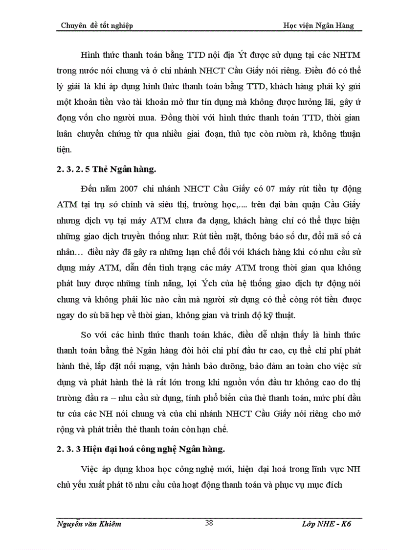 image for page Một số giải pháp nhằm mở rộng và phát triển hoạt động thanh toán không dùng tiền mặt tại chi nhánh NHCT Cầu Giấy