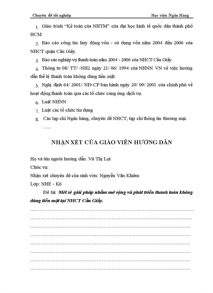 image for page Một số giải pháp nhằm mở rộng và phát triển hoạt động thanh toán không dùng tiền mặt tại chi nhánh NHCT Cầu Giấy