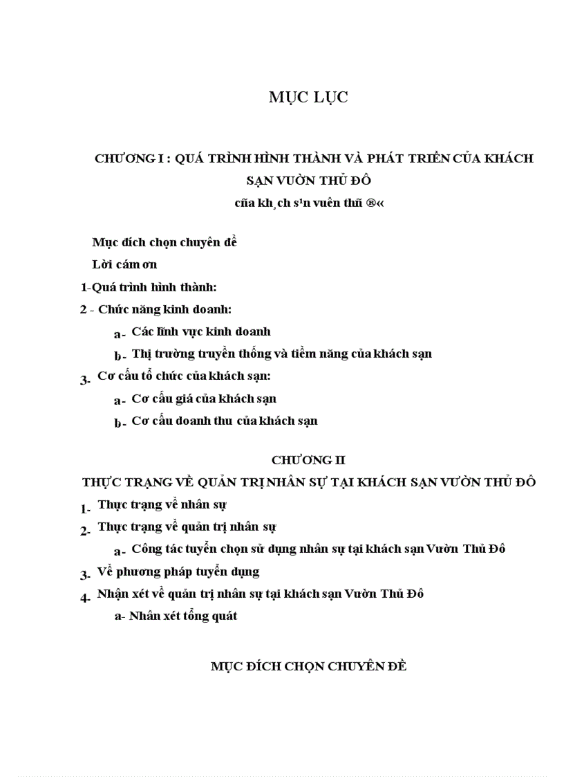 image for page Thực trạng về quản trị nhân sự tại khách sạn vườn thủ đô