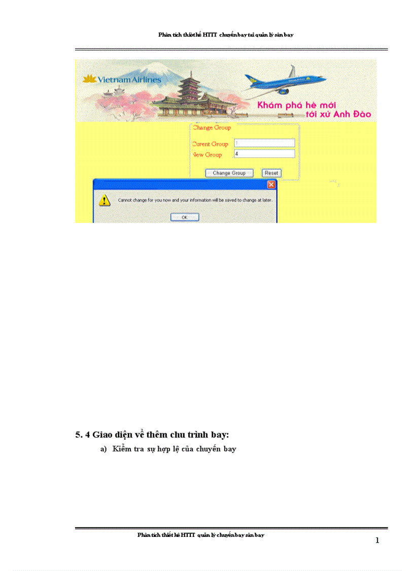 image for page Phân tích thiêt kế HTTT chuyến bay tại quản lý sân bay 1