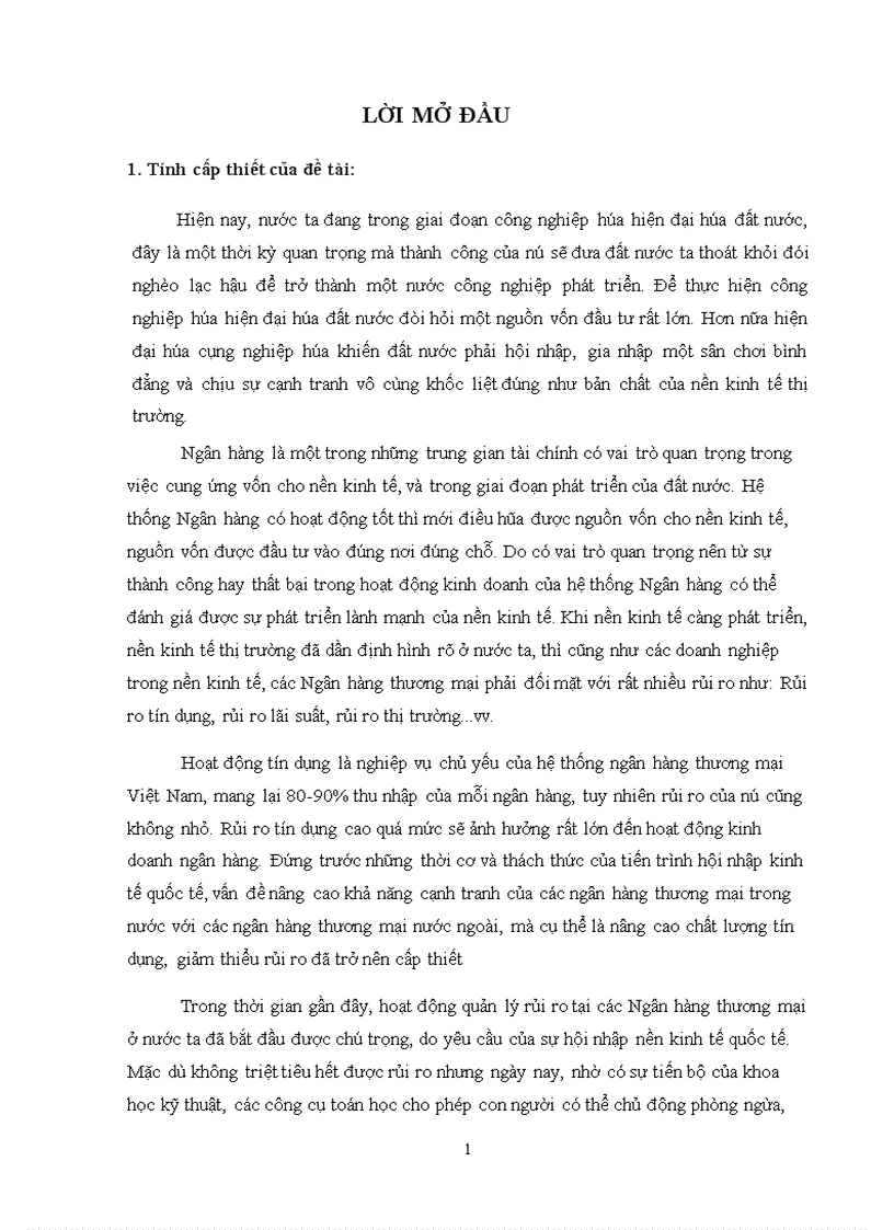 image for page Ứng dụng phương pháp xác định giá trị rủi ro VaR trong phân tích và quản trị rủi ro các dự án đầu tư ngành thép tại Ngân hàng Agribank chi nhánh tỉnh Hải Dương 1
