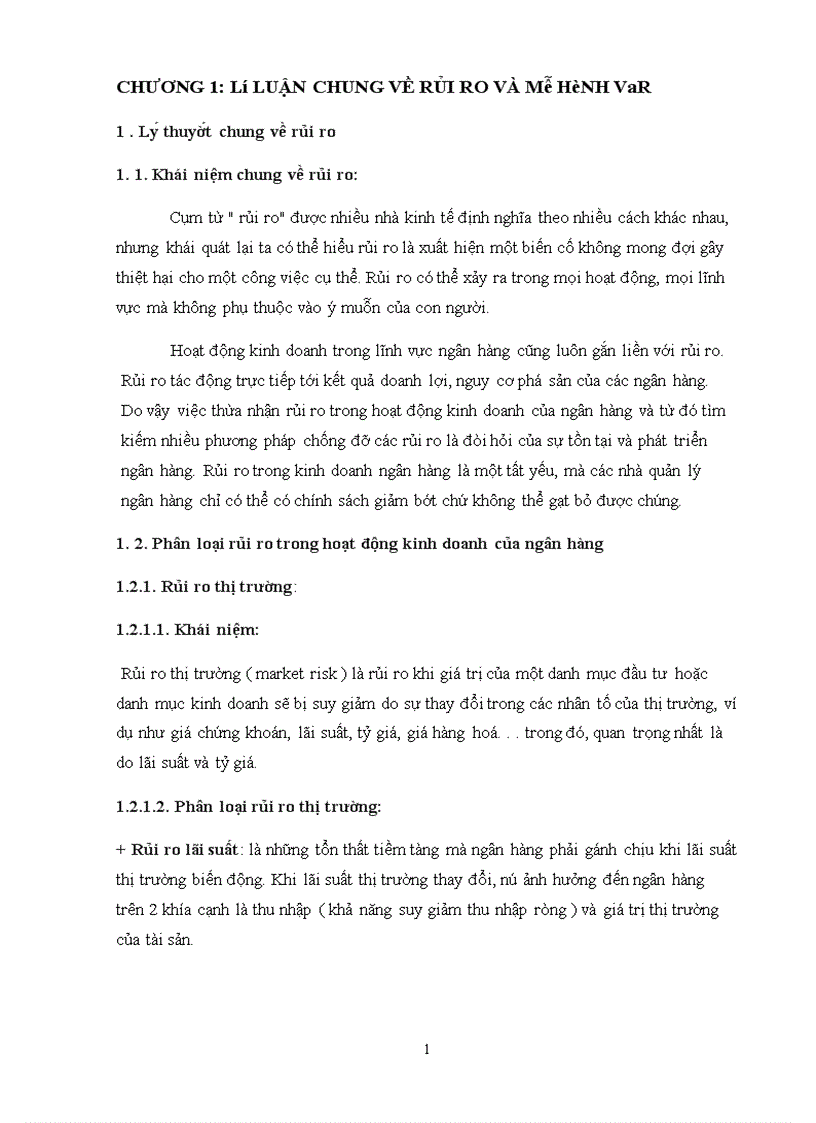 image for page Ứng dụng phương pháp xác định giá trị rủi ro VaR trong phân tích và quản trị rủi ro các dự án đầu tư ngành thép tại Ngân hàng Agribank chi nhánh tỉnh Hải Dương 1