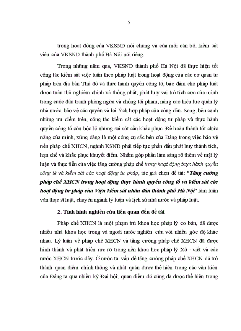 image for page Tăng cường pháp chế XHCN trong hoạt động thực hành quyền công tố và kiểm sát các hoạt động tư pháp của Viện kiểm sát nhân dân thành phố Hà Nội