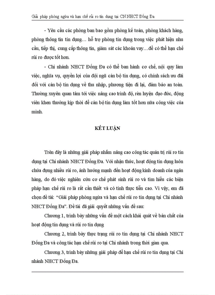 image for page Giải pháp hạn chế rủi ro tín dụng tại Chi nhánh Ngân hàng Công Thương khu vực Đống Đa 1