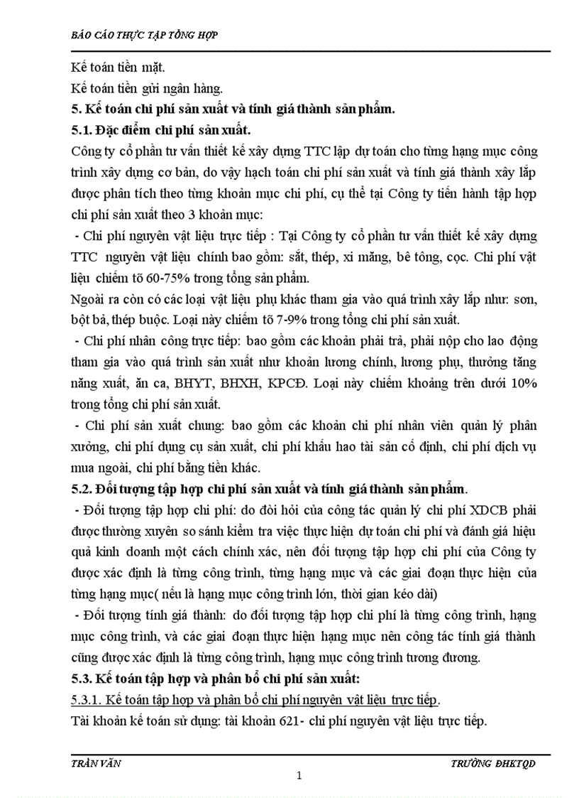 image for page Đánh giá chung về công tác kế toán tại Công ty cổ phần tư vấn thiết kế xây dựng TTC 1
