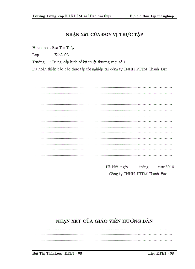image for page Báo Cáo Thực Tập Tổng Hợp tại công ty TNHH Phát Triển Thành Đạt