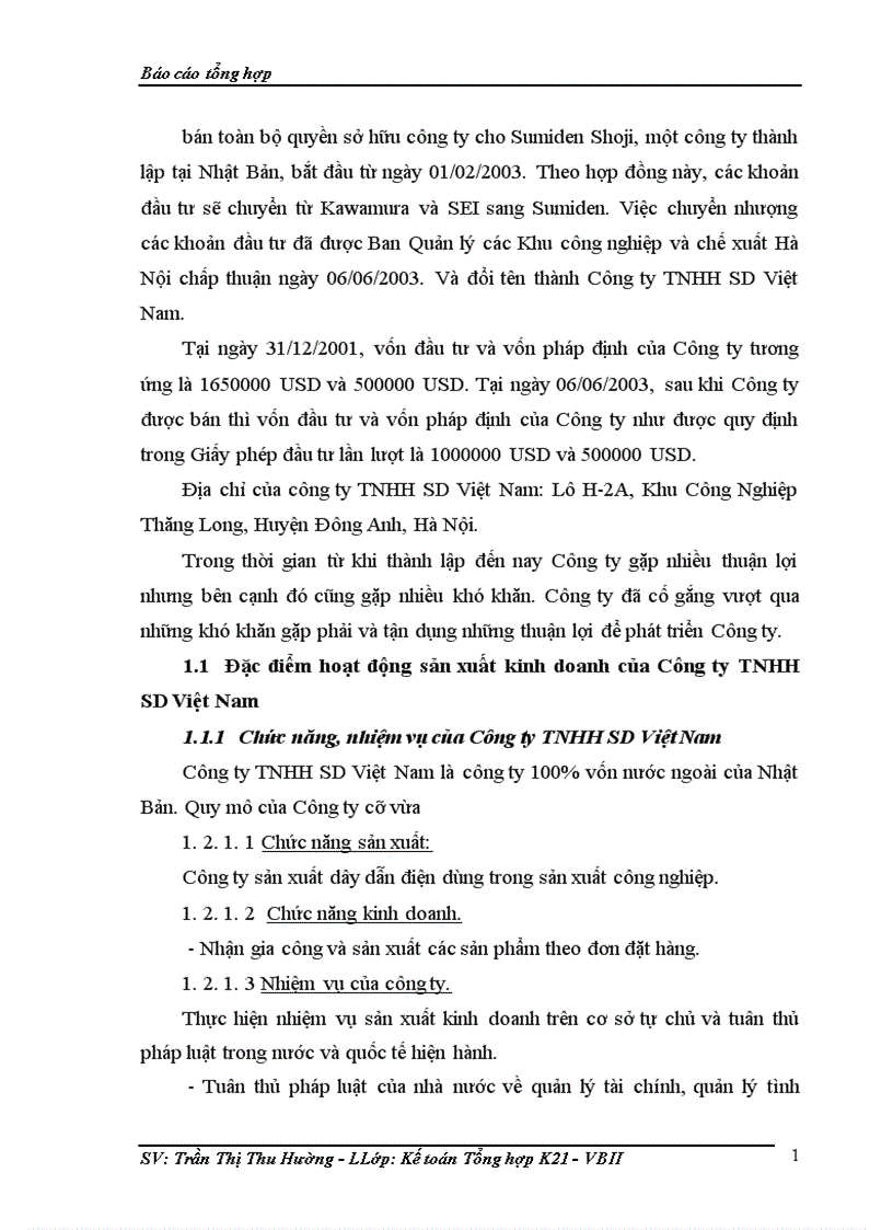 image for page Báo cáo kế toán tổng hợp tại Công ty TNHH SD Việt Nam 1