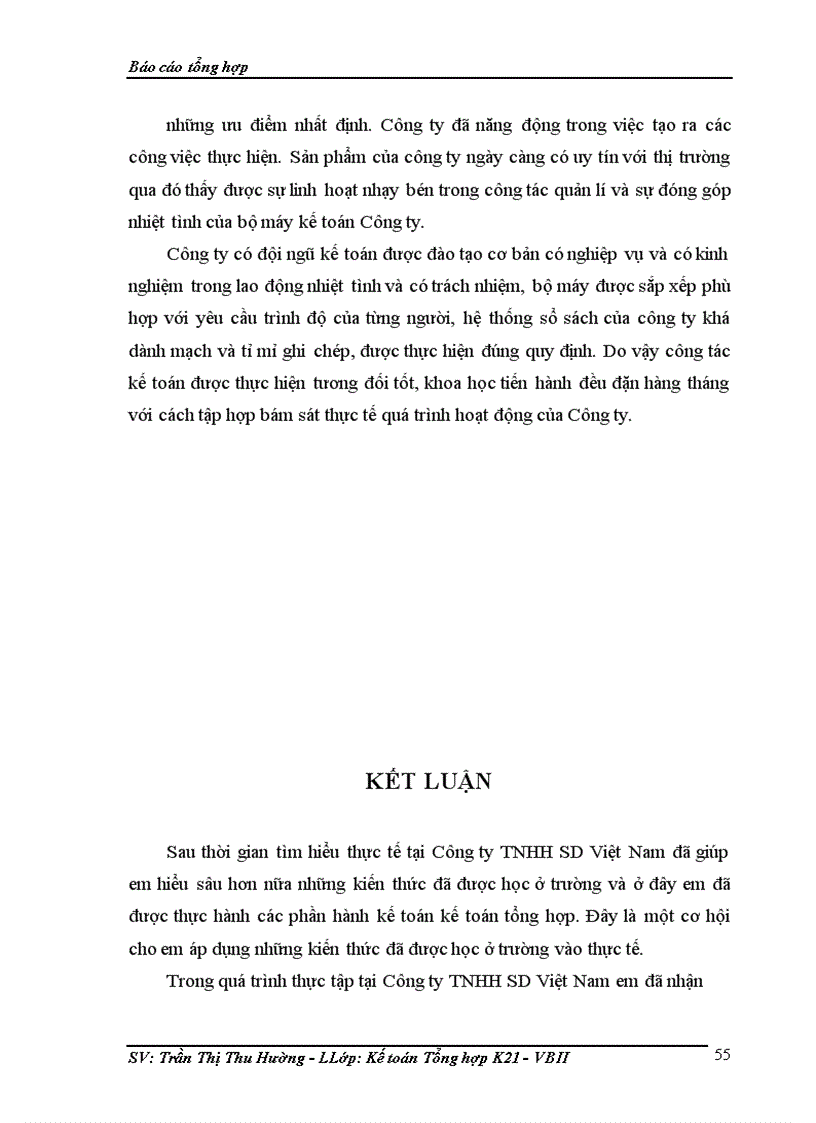 image for page Báo cáo kế toán tổng hợp tại Công ty TNHH SD Việt Nam 1