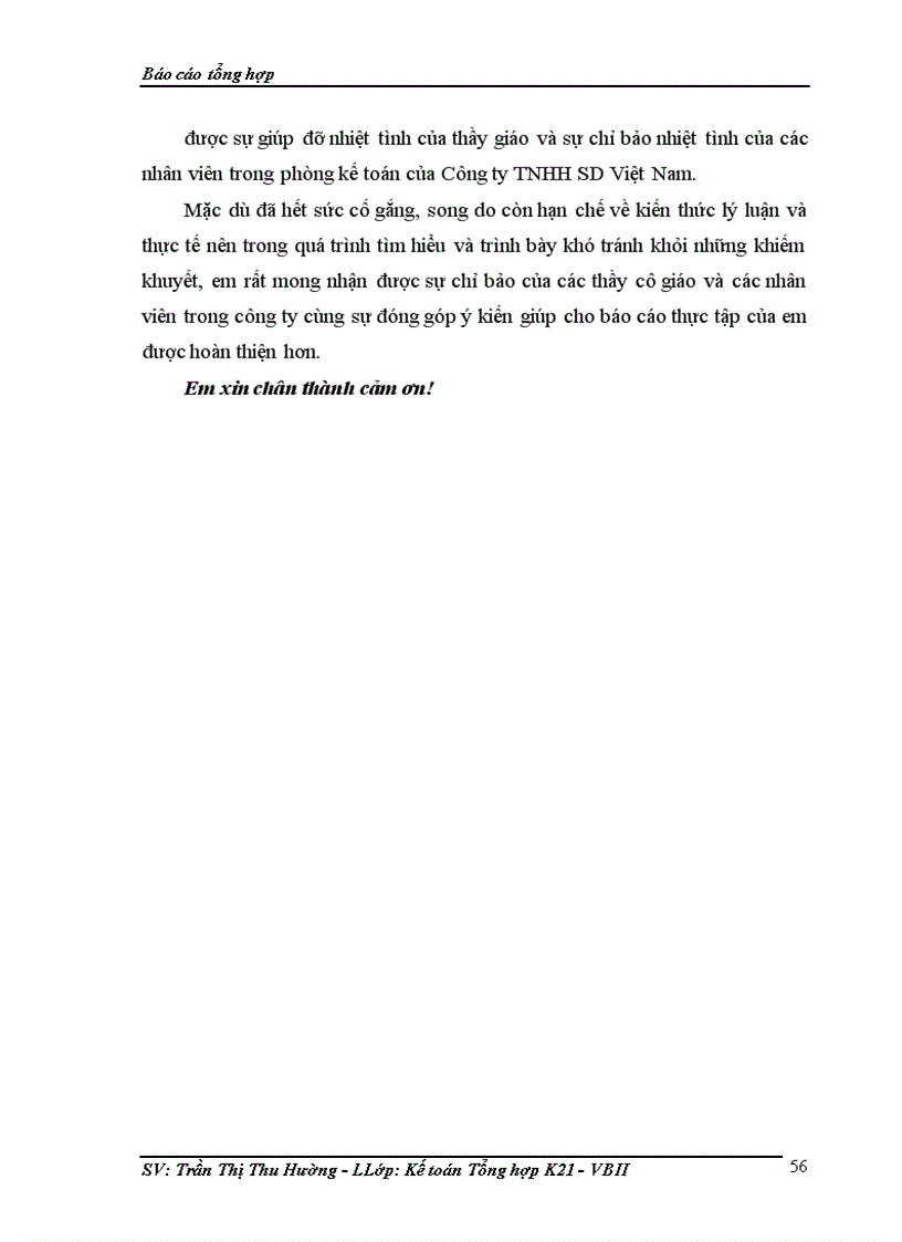 image for page Báo cáo kế toán tổng hợp tại Công ty TNHH SD Việt Nam 1