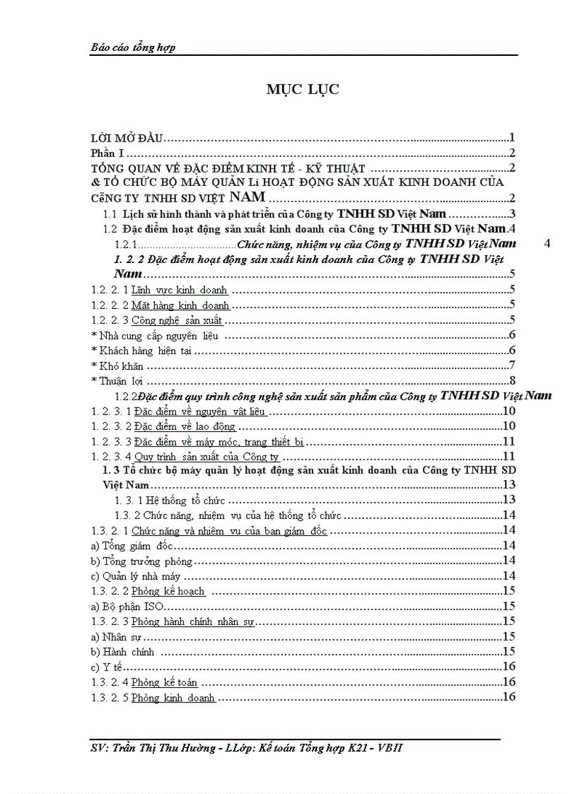 image for page Báo cáo kế toán tổng hợp tại Công ty TNHH SD Việt Nam 1