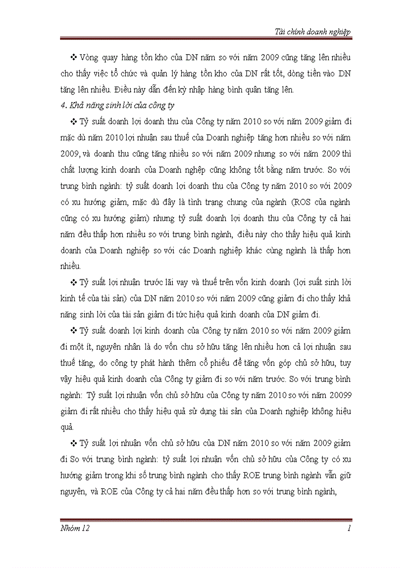 image for page Vận dụng phân tích các chỉ số tài chính để tiến hành phân tích tình hình tài chính của Doanh nghiệp 1