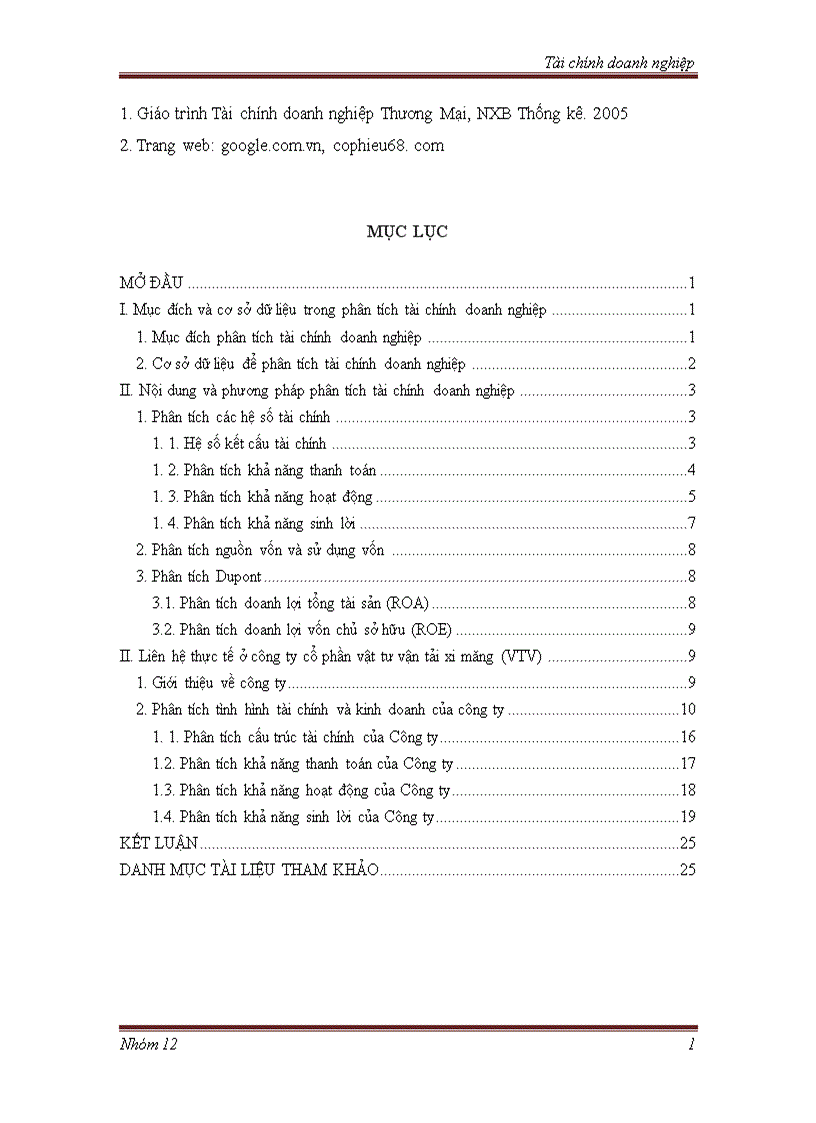 image for page Vận dụng phân tích các chỉ số tài chính để tiến hành phân tích tình hình tài chính của Doanh nghiệp 1
