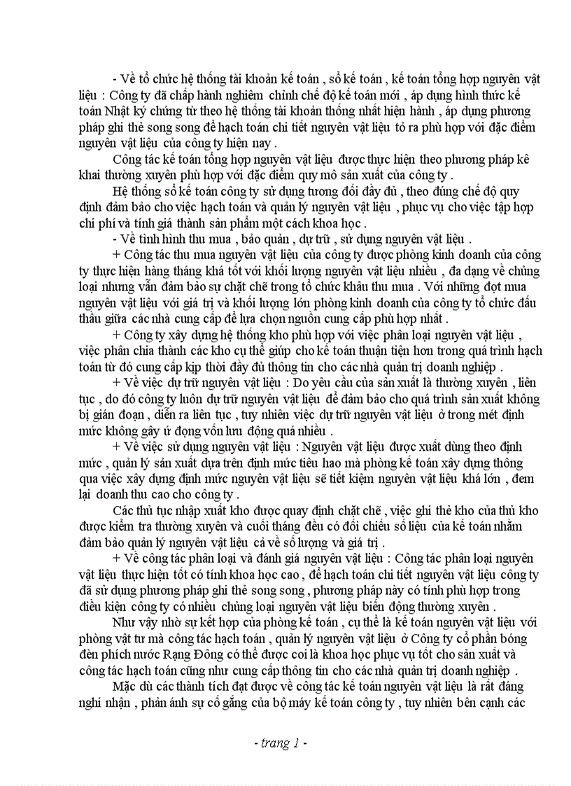 image for page Thực trạng tổ chức công tác kế toán nguyên vật liệu tại Công ty cổ phần bóng đèn phích nước Rạng Đông