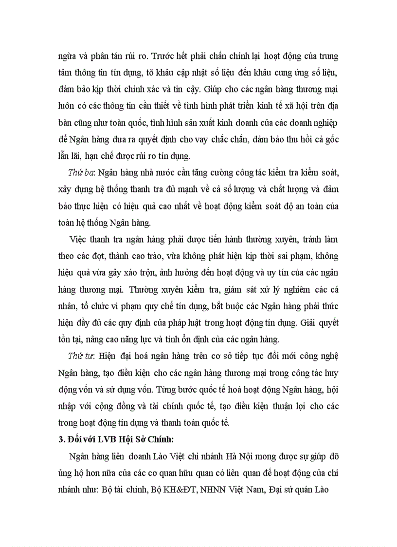 image for page Các giải pháp nhằm nâng cao chất lượng tín dụng của Ngân hàng liên doanh Lào Việt chi nhánh Hà Nội 1