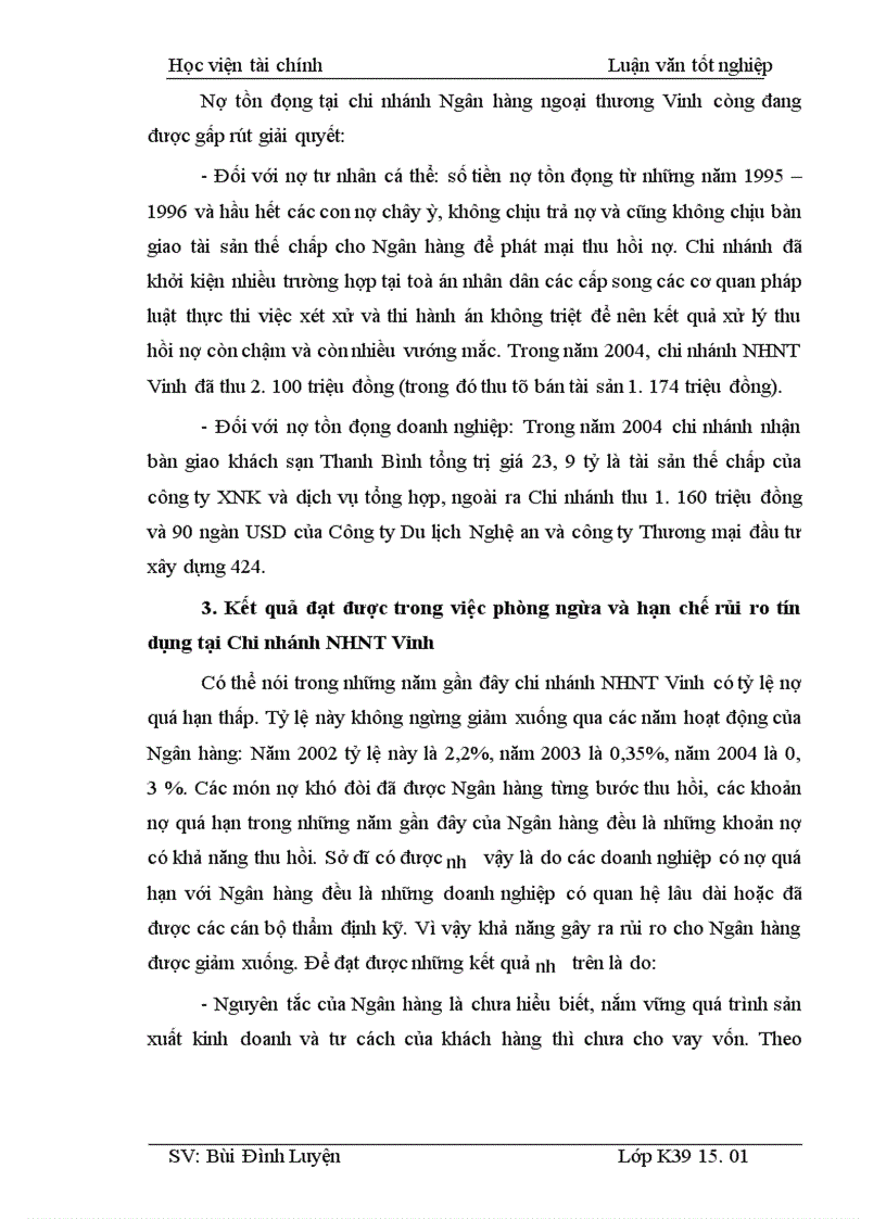 image for page Những giải pháp phòng ngừa và hạn chế rủi ro tín dụng tại Chi nhánh Ngân hàng ngoại thương Vinh