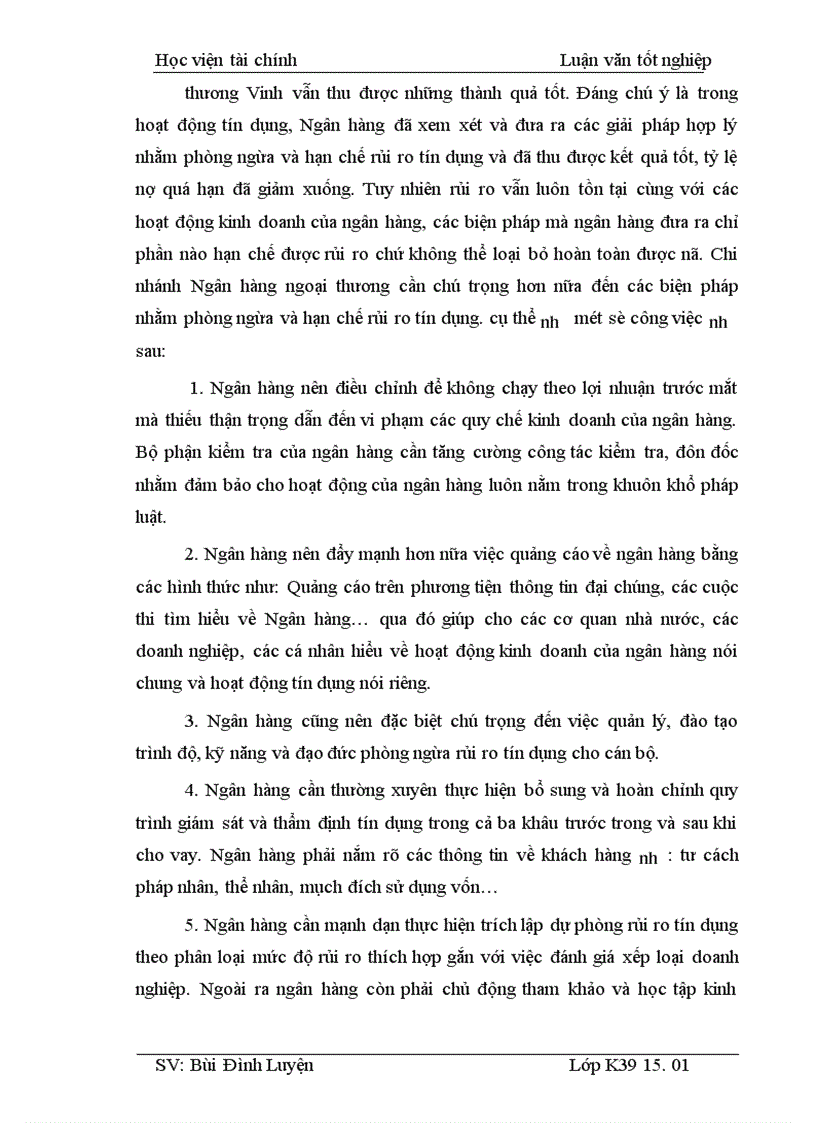 image for page Những giải pháp phòng ngừa và hạn chế rủi ro tín dụng tại Chi nhánh Ngân hàng ngoại thương Vinh