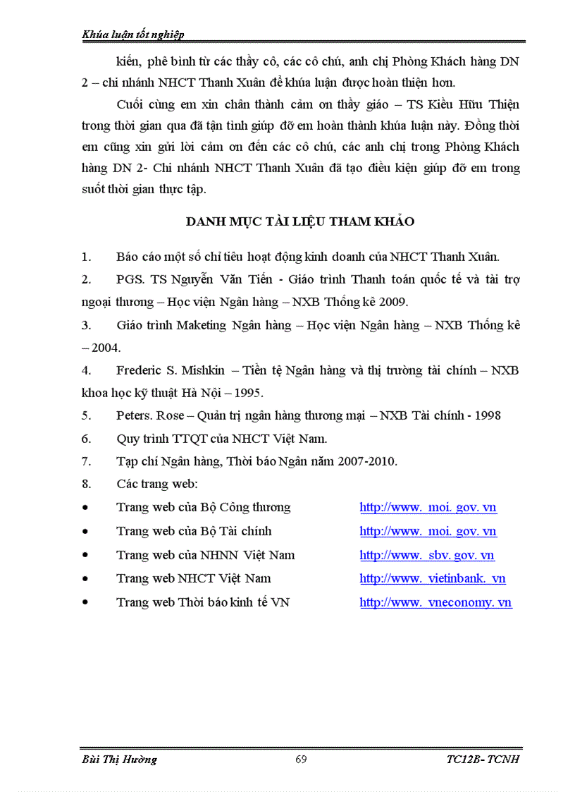 image for page Giải pháp nâng cao chất lượng thanh toán quốc tế tại chi nhánh Ngân hàng công thương Thanh Xuân 1