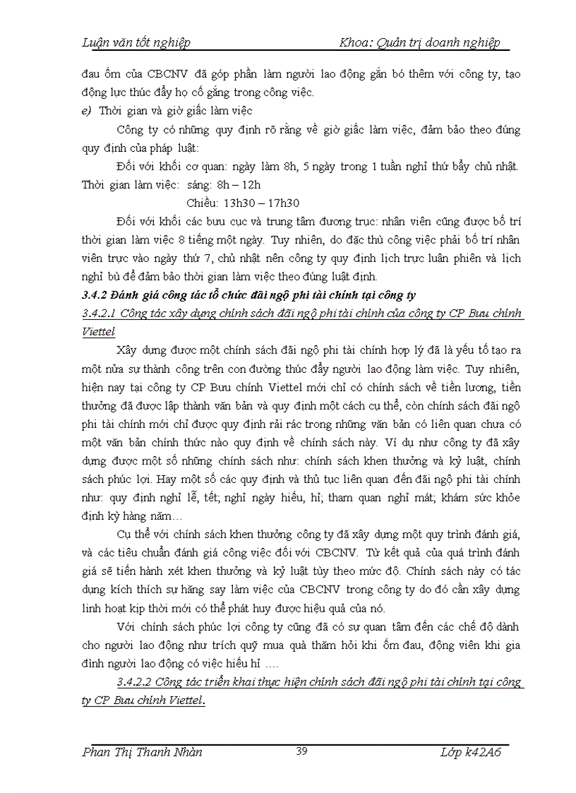 image for page Hoàn thiện công tác đãi ngộ phi tài chính tại công ty Cổ phần Bưu chính Viettel 1