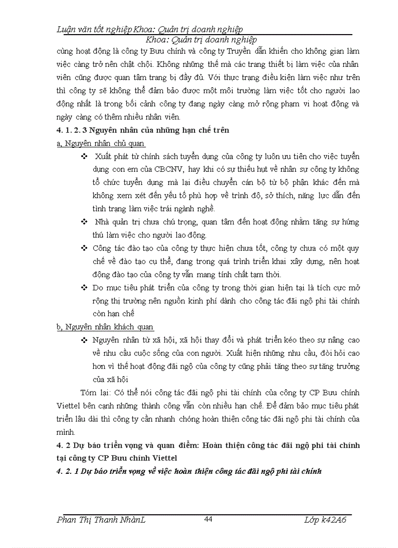 image for page Hoàn thiện công tác đãi ngộ phi tài chính tại công ty Cổ phần Bưu chính Viettel 1