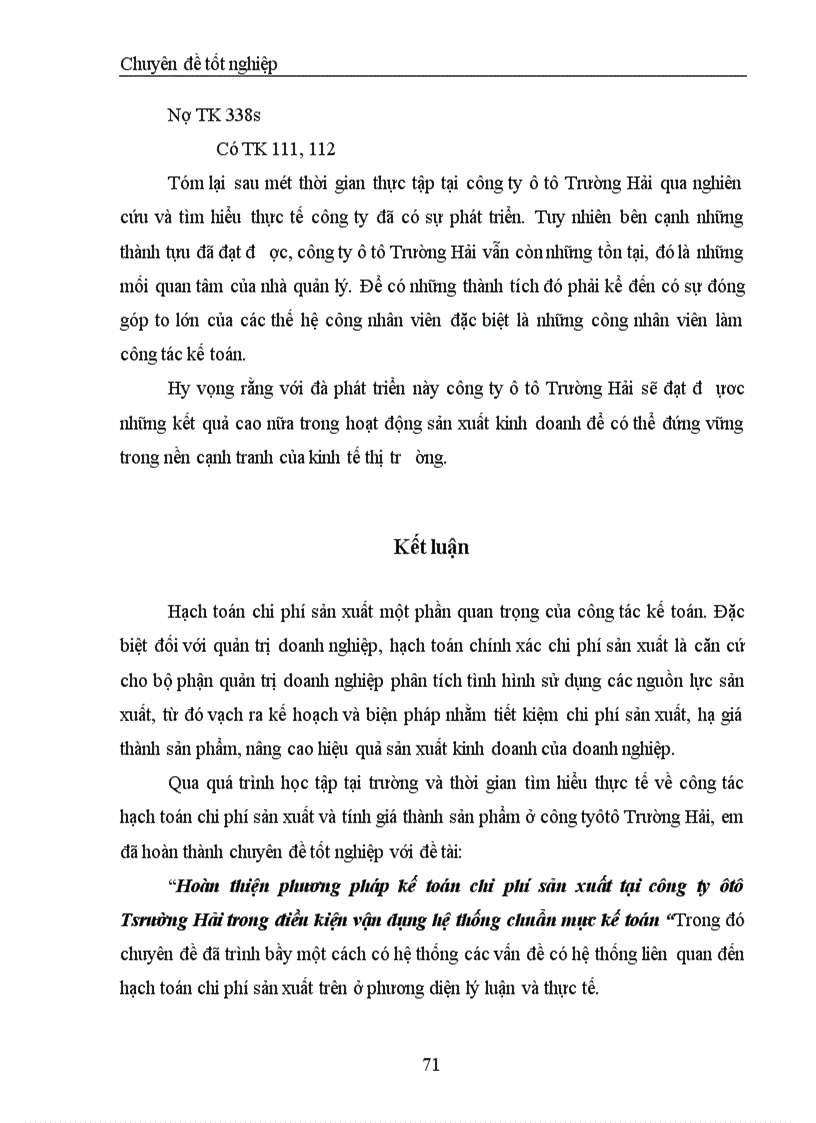 image for page Hoàn thiện phương pháp kế toán chi phí sản xuất tại công ty ôtô Tsrường Hải trong điều kiện vận dụng hệ thống chuẩn mực kế toán