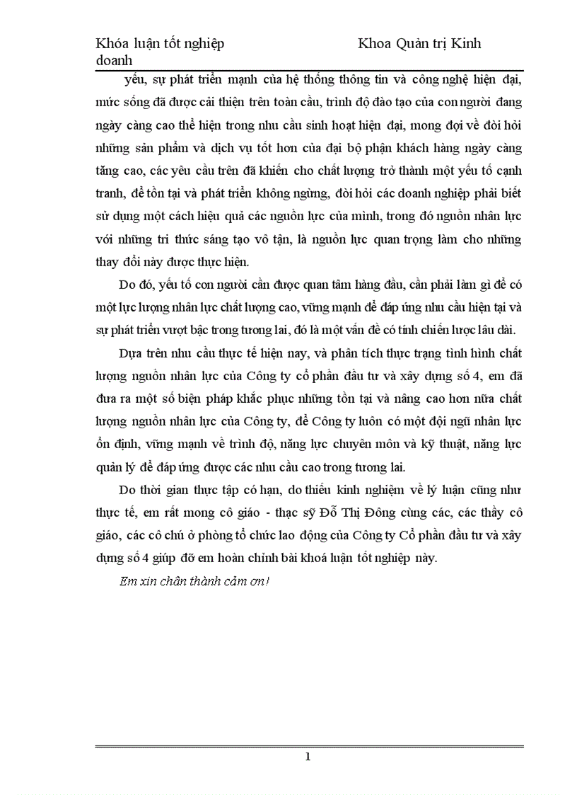 image for page Nâng cao chất lượng nguồn nhân lực tại Công ty Cổ phần đầu tư và xây dựng số 4 1