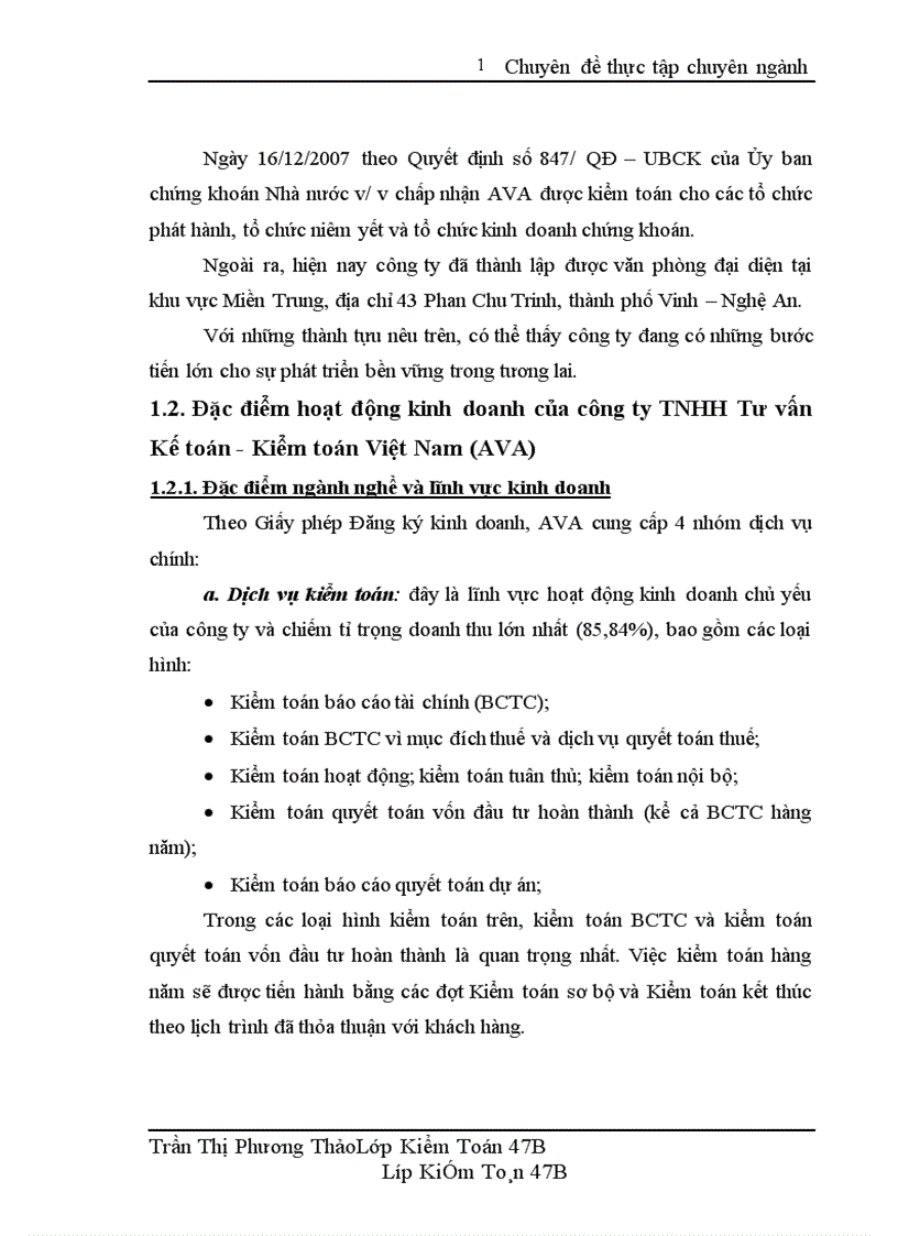 image for page Hoàn thiện quy trình lập kế hoạch kiểm toán báo cáo tài chính tại Công ty TNHH Tư vấn Kế toán Kiểm toán Việt Nam AVA 1