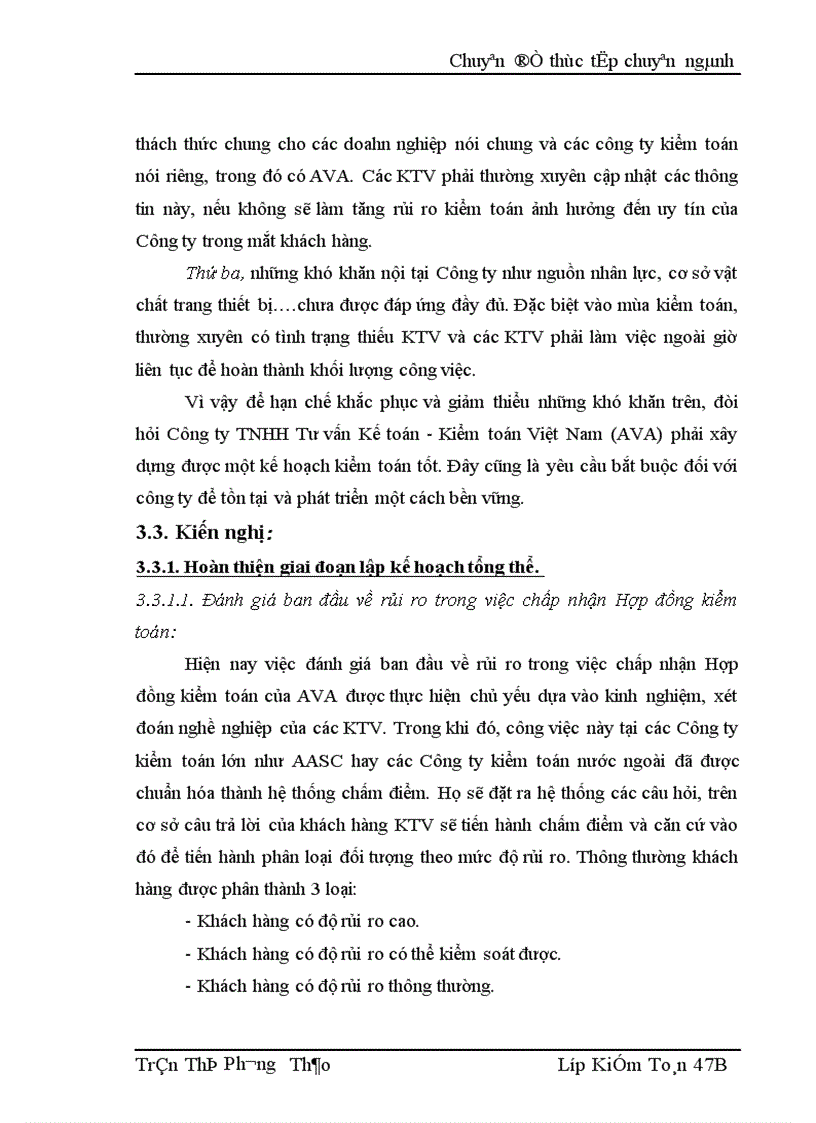 image for page Hoàn thiện quy trình lập kế hoạch kiểm toán báo cáo tài chính tại Công ty TNHH Tư vấn Kế toán Kiểm toán Việt Nam AVA 1