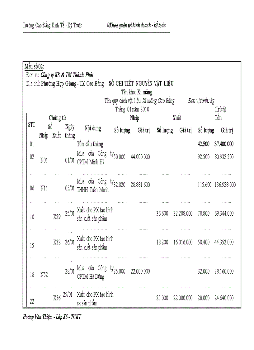 image for page Hoàn thiện công tác kế toán nguyên vật liệu tại Công ty Khoáng sản và thương mại Thành Phát