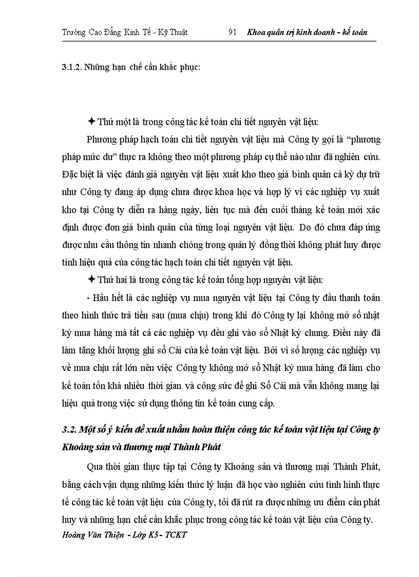 image for page Hoàn thiện công tác kế toán nguyên vật liệu tại Công ty Khoáng sản và thương mại Thành Phát
