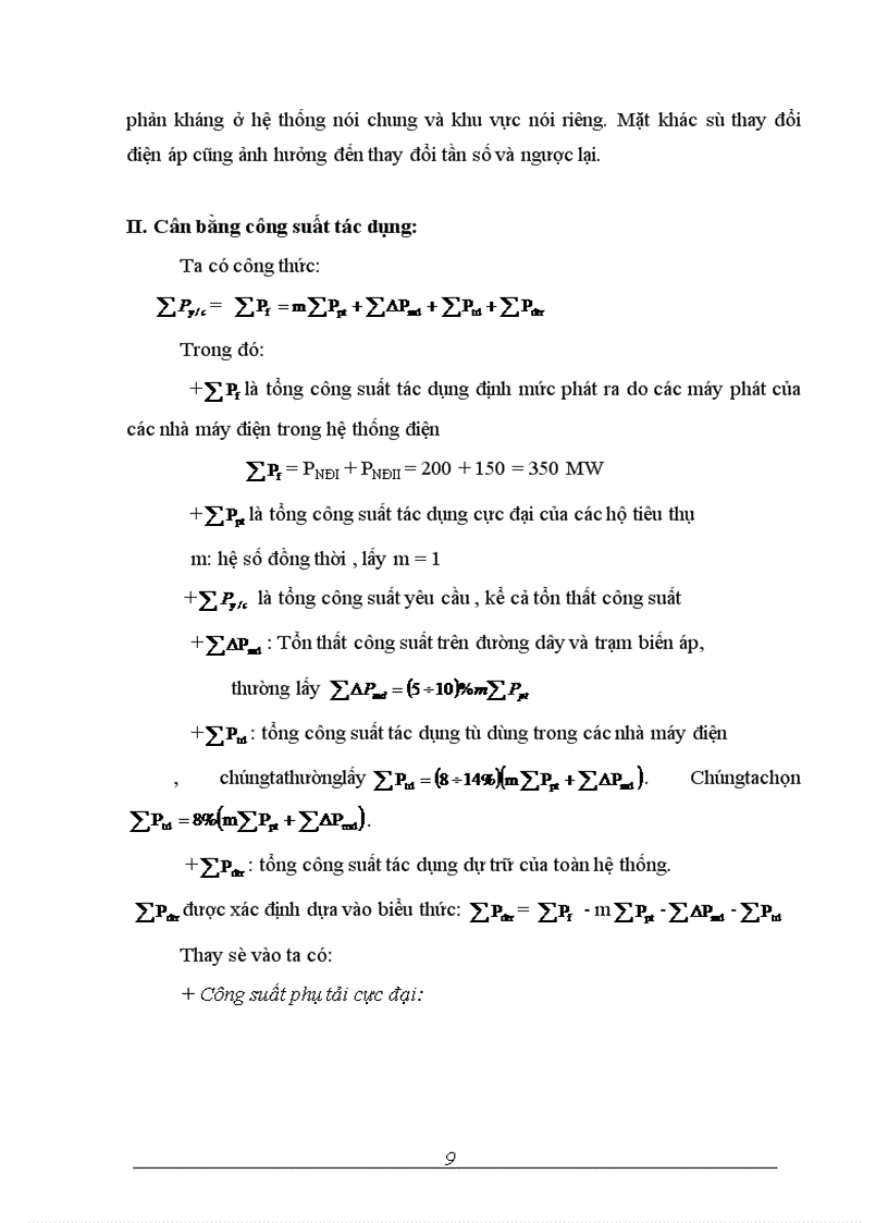 image for page Tính toán điện áp tại các điểm nút của mạng điện chọn phương thức điều chỉnh điện áp trong mạng điện
