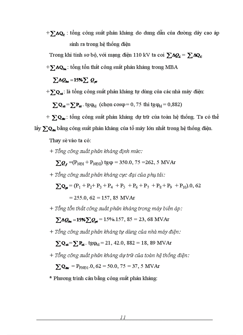 image for page Tính toán điện áp tại các điểm nút của mạng điện chọn phương thức điều chỉnh điện áp trong mạng điện