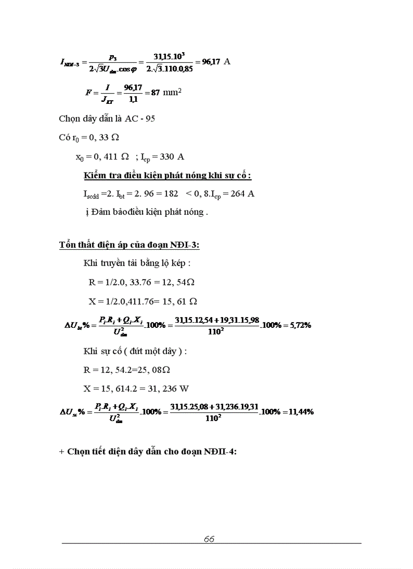 image for page Tính toán điện áp tại các điểm nút của mạng điện chọn phương thức điều chỉnh điện áp trong mạng điện