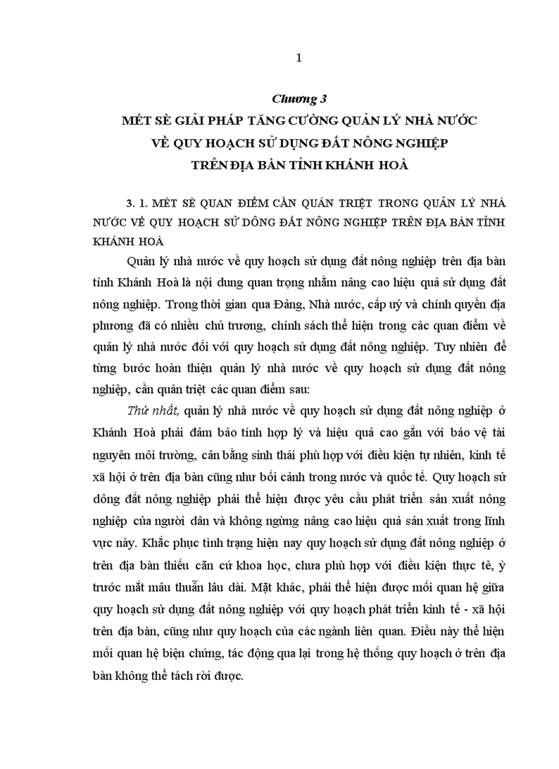 image for page Hoàn thiện quản lý nhà nước về quy hoạch sử dụng đất nông nghiệp trên địa bàn tỉnh Khánh Hoà